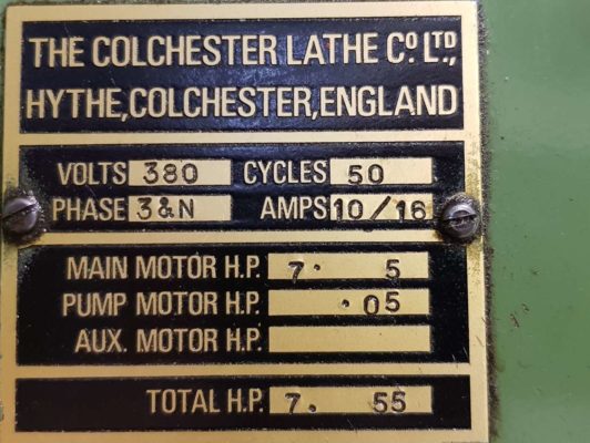 COLCHESTER TRIUMPH 2000