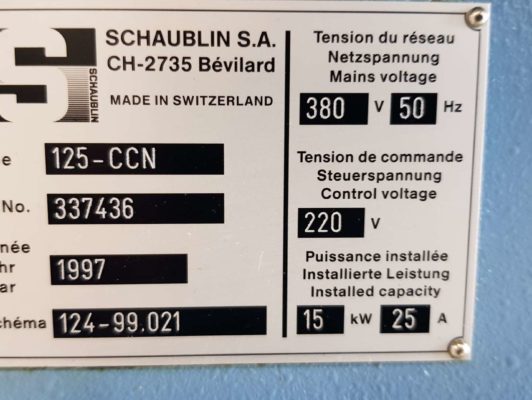 SCHAUBLIN 125 CCN R-T